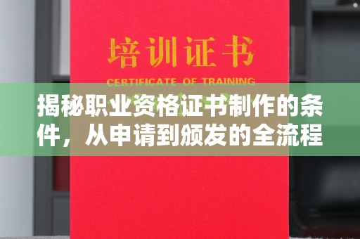 醴陵揭秘职业资格证书制作的条件，从申请到颁发的全流程解析