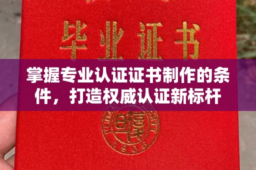 醴陵掌握专业认证证书制作的条件，打造权威认证新标杆
