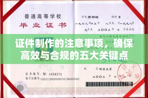 醴陵证件制作的注意事项，确保高效与合规的五大关键点
