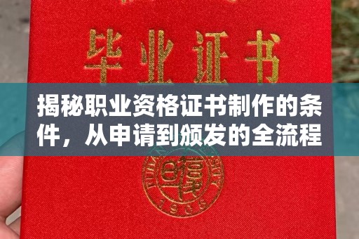 醴陵揭秘职业资格证书制作的条件，从申请到颁发的全流程解析
