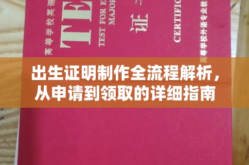 醴陵出生证明制作全流程解析，从申请到领取的详细指南